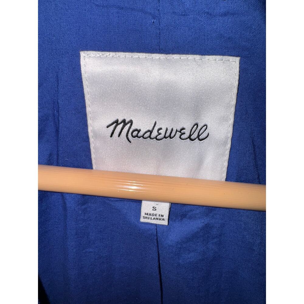 Madewell Linen Blazer Women's Small Electric Blue‎ Wedding Career Workwear Beach - Picture 7 of 7